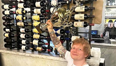 Ed Sheeran Feasts on Italian (and Scores an Arm-Wrestling Trophy!) Before Playing Boston Calling (Exclusive)