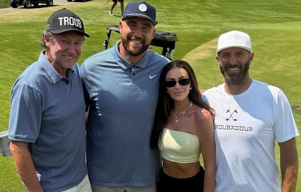 Travis Kelce Spends Father’s Day Playing Golf with Wayne Gretzky, Paulina Gretzky and Dustin Johnson