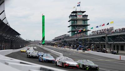 NASCAR at Indianapolis live updates: Denny Hamlin wins opening stage of Brickyard 400