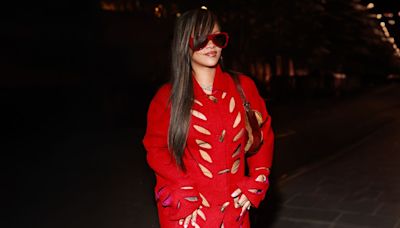 Rihanna Reinvents the Nearly-Naked Trend in a Red-Hot Cutout Coat