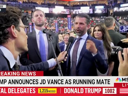 Donald Trump Jr. spars with MSNBC reporter on convention floor: 'I expect nothing less from you clowns'