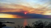 Smoke plume leads to a stunning Friday sunset on the Gulf Coast