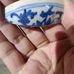 清代康熙雍正時期浙青發色胭脂盒蓋子青花瓷片標本，發色釉水一流5623