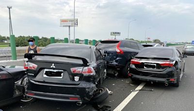 國道1號西螺段8車追撞6輕傷 車流回堵1小時