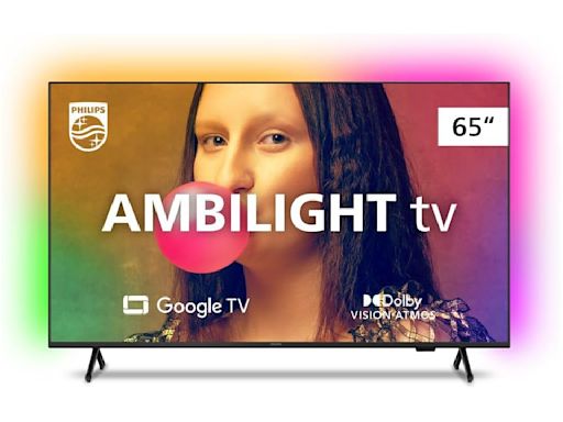 Entre no clima: TV Ambilight com tela de 65” polegadas e resolução 4K