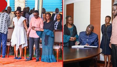 Francis Ogolla’s Son Sticks Beside His Mum as President William Ruto Visits Family