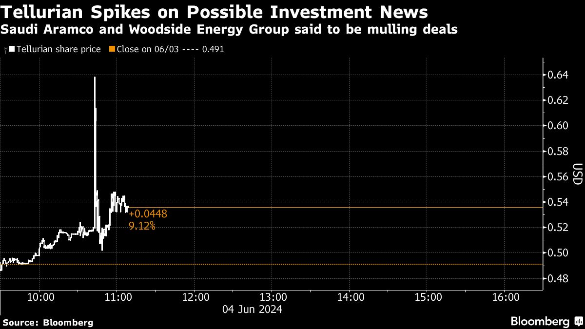 Aramco, Woodside Said in Talks to Invest in Tellurian LNG Plant