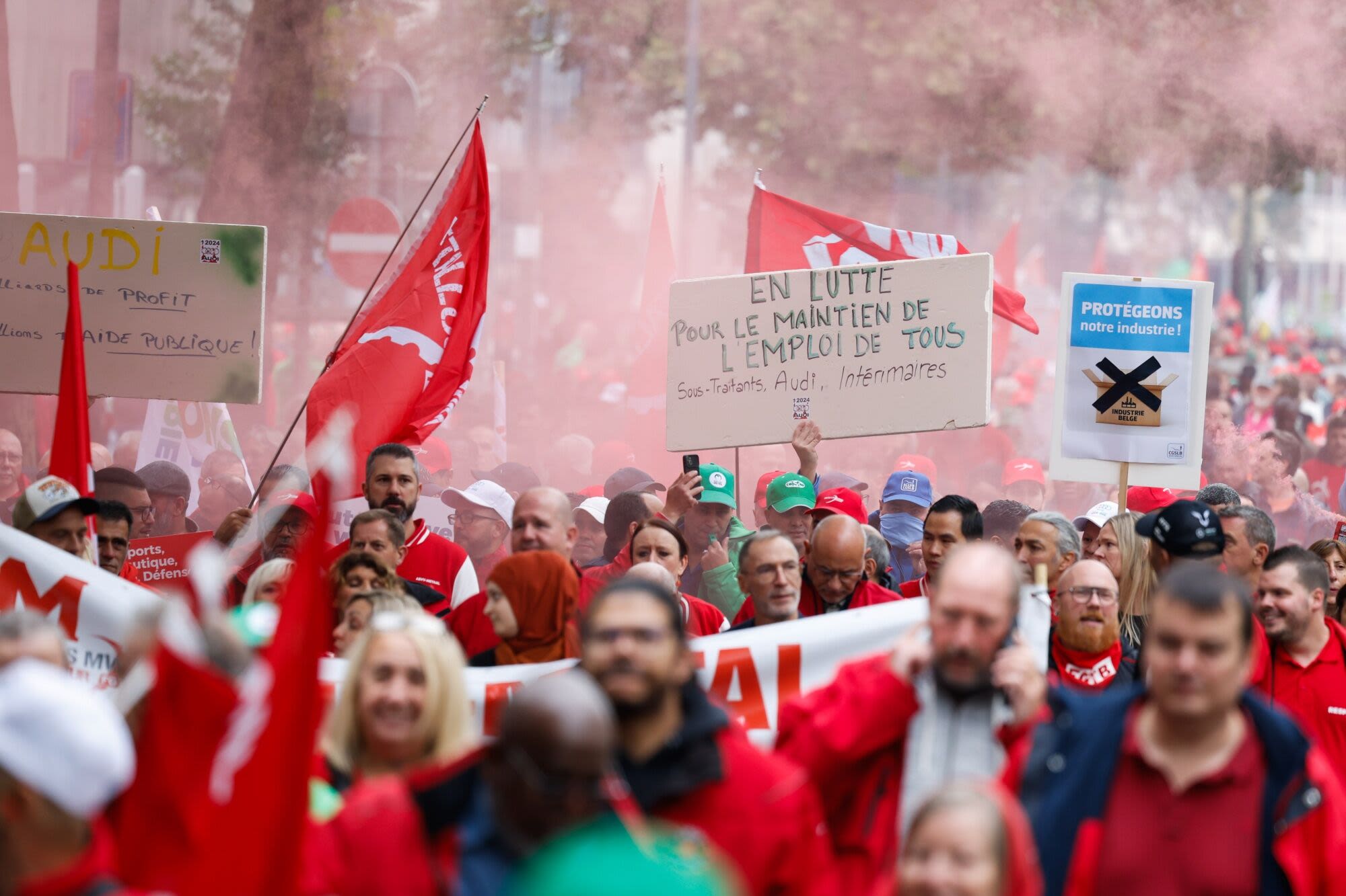 Threatened Audi Plant Closure Sparks Broad Brussels Protest