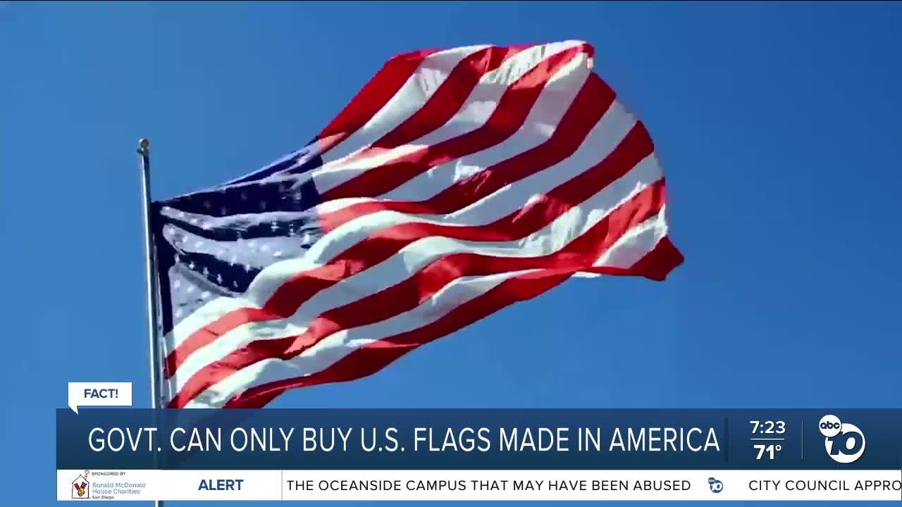 Fact or Fiction: American flags flown by federal government to be made in America?