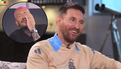 Video: el desopilante gaste de Messi a Tinelli por su llamativo color de pelo