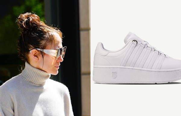 Jennifer Lopez Updates Casual Style With White K-Swiss Platform Sneakers