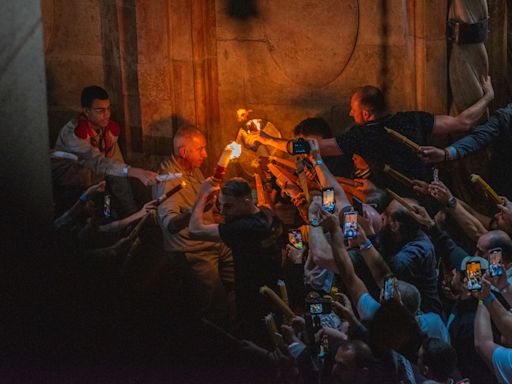 ‘Holy Fire’ ceremony at Jesus’ tomb marks beginning of Orthodox Easter celebrations