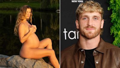 Logan Paul Snaps Nude Photos of Pregnant Fiancée Nina Agdal as She Poses Lakeside with Baby Bump on Display: 'My Muse'