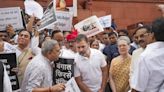 INDIA bloc MPs protest over ‘discrimination’ against opposition-ruled states in Union Budget