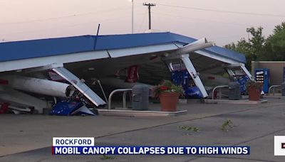 Weather experts blame high winds for canopy collapse at Rockford Mobil station