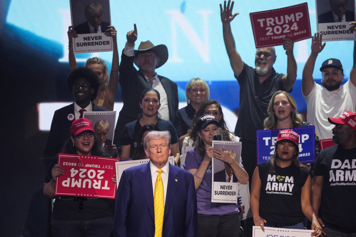 Trump labels Biden’s immigration order ‘bulls***’ as he rallies in Arizona after felony conviction