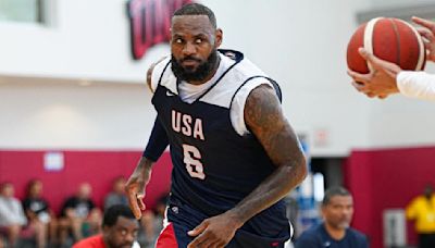 WATCH: LeBron James Beats Joel Embiid, Tyrese Haliburton, and Anthony Davis in Free Throw Game at Team USA Camp