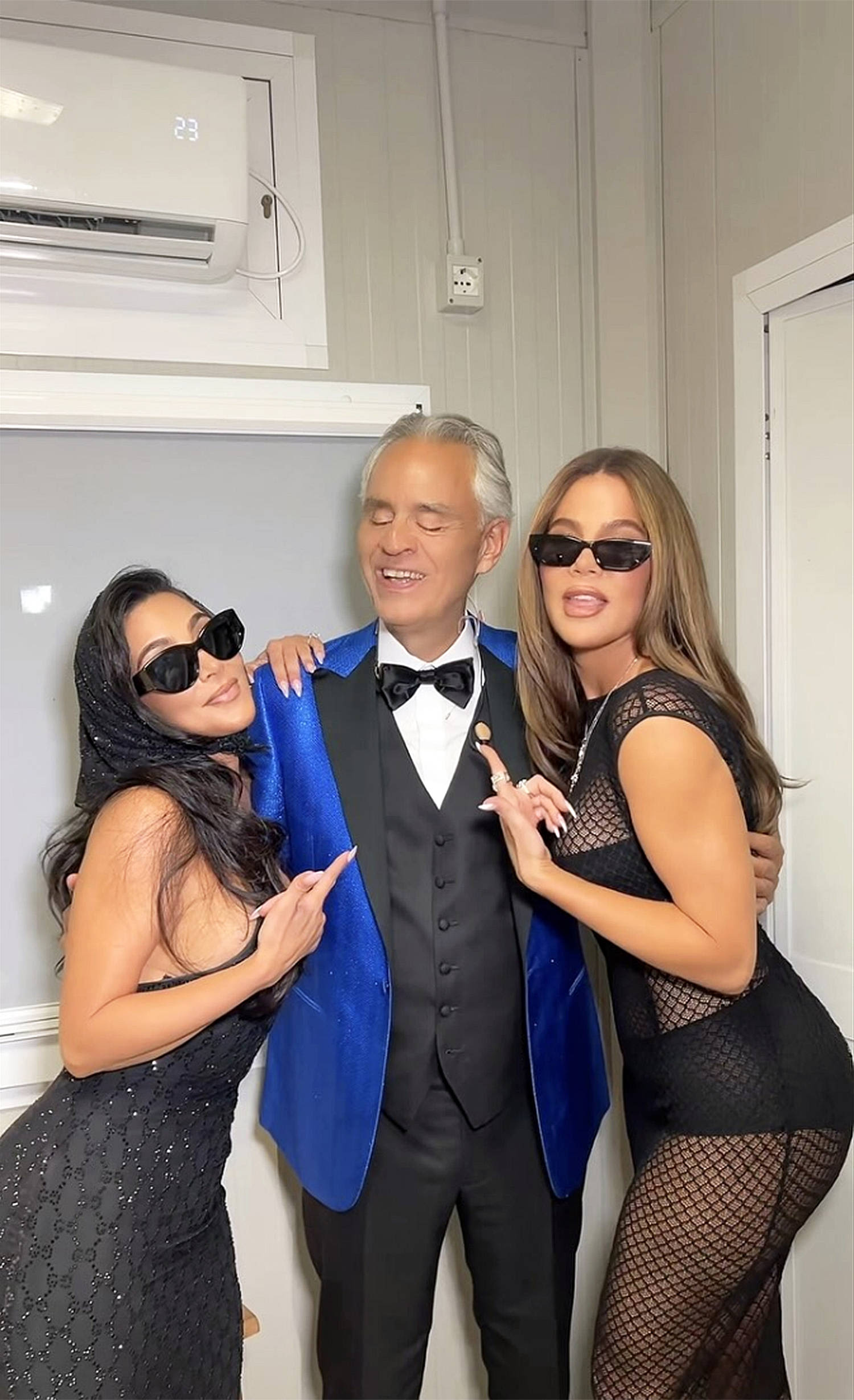 Kim and Khloé Kardashian enlist Andrea Bocelli in video re-creating one of their family feuds