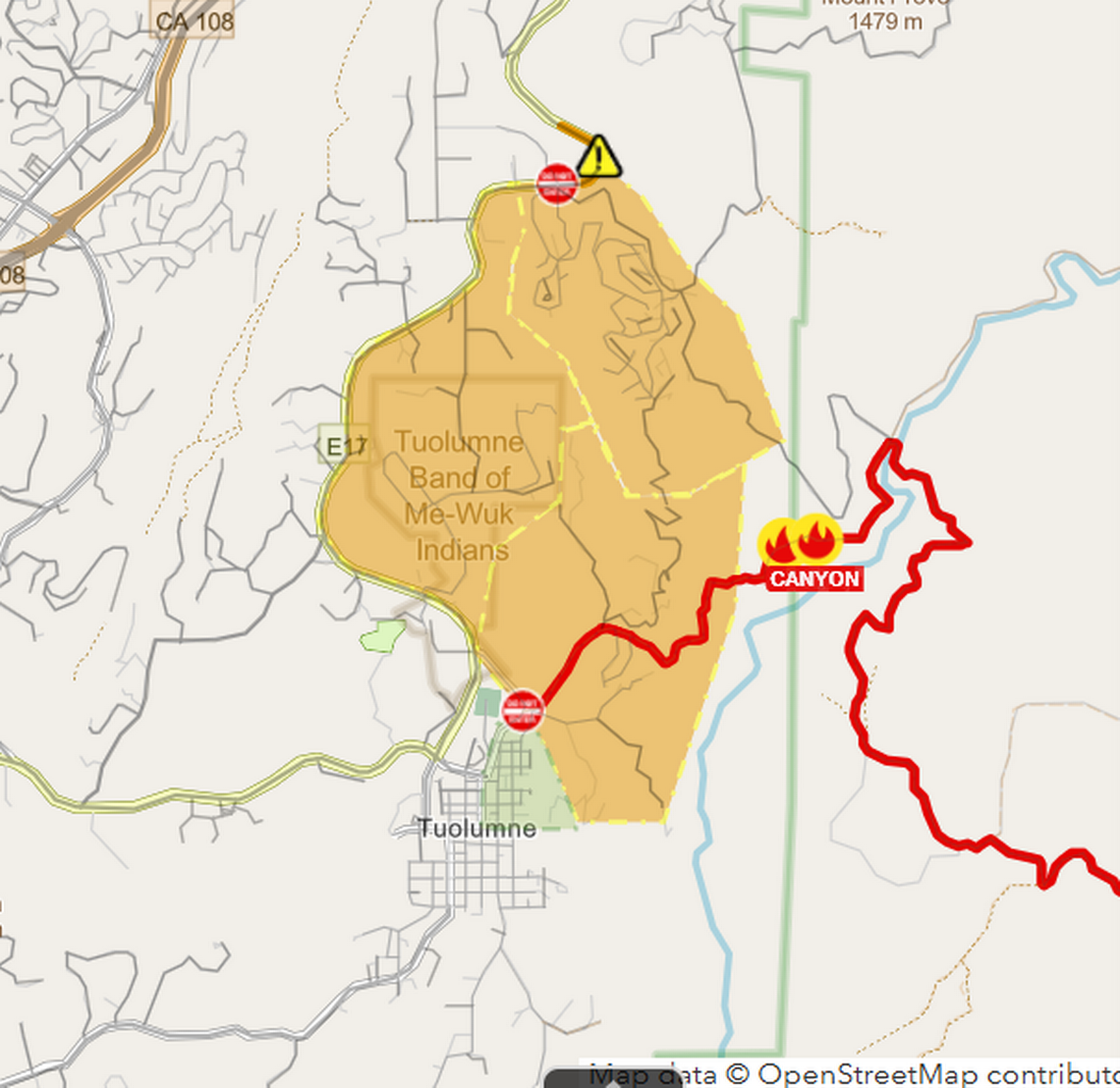 Update: Little growth Friday in Canyon Fire in Tuolumne County, but zero containment