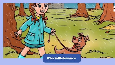 Brain teaser: Spot the mistake in this image of a girl taking her dog for a walk