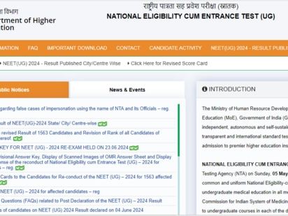 NEET UG Result 2024 Live: Final, revised result likely today on exams.nta.ac.in, counselling soon