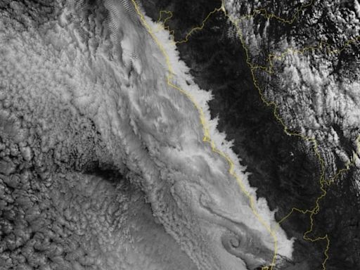 Un vórtice costero está relativamente cerca de Lima: arrastra las nubes y las pega hacia los cerros