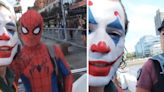 Insólito cruce: el Joker amenazó a Spider-Man en Puerto Madero y tuvo que intervenir la Policía | Por las redes