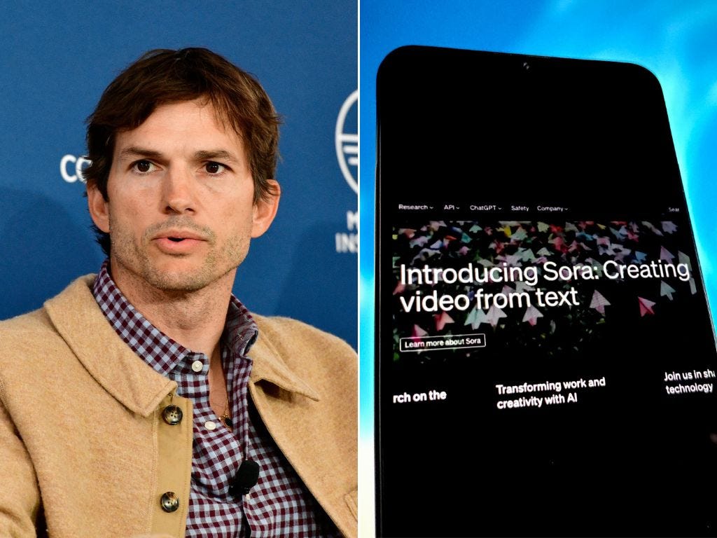Ashton Kutcher is beta testing OpenAI's Sora and thinks people will probably 'render a whole movie' on it someday