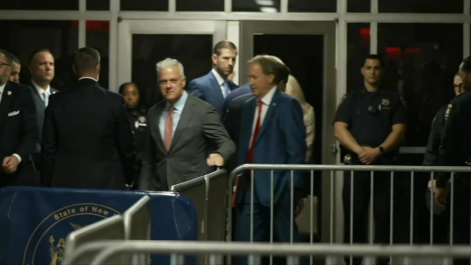 Texas AG Ken Paxton 'stands with Trump' and shows up in NYC to support the former president in court