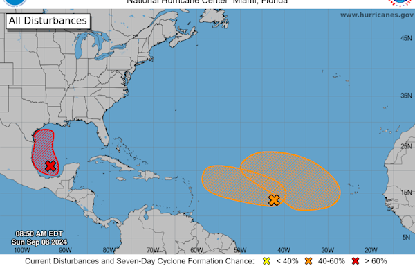 NHC: A tropical depression could be heading toward Texas coast by midweek