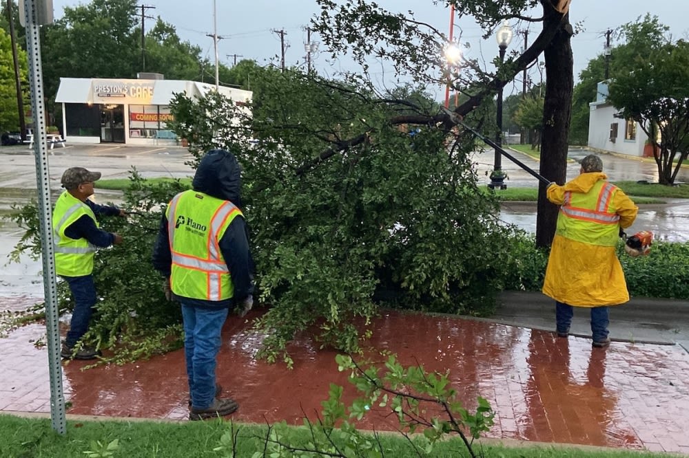 Plano crews work to clear debris, restore power following severe weather