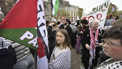 Chaos as Greta Thunberg joins huge Palestine Eurovision protests