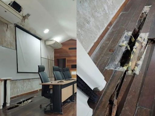 UFRJ caindo aos pedaços: professor cai em vão após piso de sala de aula ceder