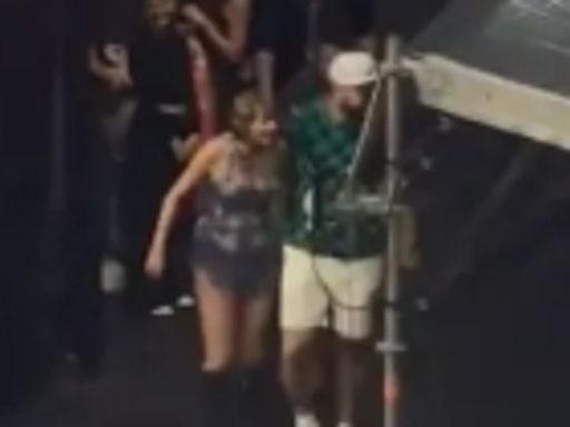 Travis Kelce hugs Taylor Swift at Germany Eras Tour before Chiefs camp