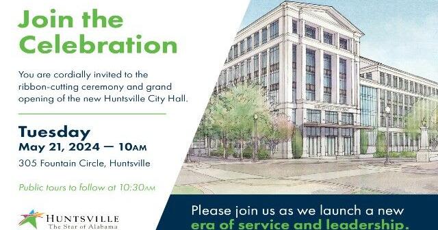 Public invited to new Huntsville City Hall ribbon-cutting, grand opening celebration Tuesday