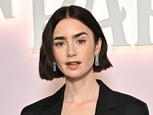 Lily Collins Shows Off Her Bra and Undies in a Burlesque-Inspired Outfit