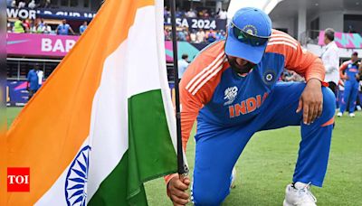 Rohit Sharma updates profile picture with tricolour flag installation moment in Barbados | Cricket News - Times of India