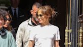 Jennifer Lopez Holds Up Her Baggiest Jeans With a Shoelace