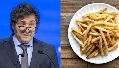 ¿Qué le pasa a Javier Milei con las patatas fritas? Su reacción: “¡No, papas fritas no!”
