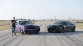 Dodge Challenger Hellcat Beats Chevrolet Camaro ZL1 In Roll Race