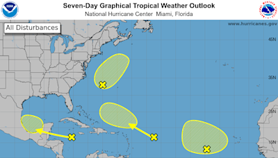 National Hurricane Center tracking 4 disturbances. Newest one appeared off US East Coast