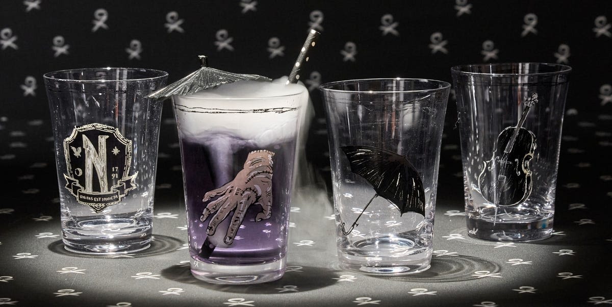 This 'Wednesday'-Inspired Glassware Is Perfect for Spooky Season