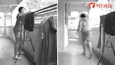 Man grabs most unlikely item ever from laundry rack at Tampines corridor and runs away