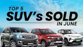 Top 5 Best Selling SUVs In India In The Month Of June which includes the Tata Punch, Hyundai Creta, Maruti...