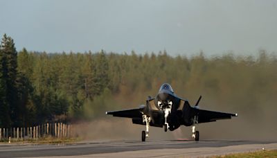 American F-35 stealth fighters landed on a highway in Europe for the first time in training with one of NATO's newest allies