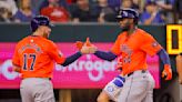 Alvarez and Caratini homer as Astros beat Rangers 10-5 for a series split after Valdez scratched