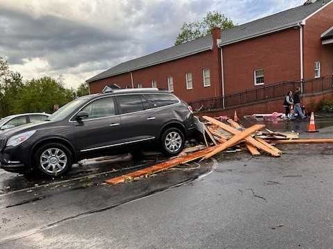 Washington County tornado damaged church; People took shelter in basement