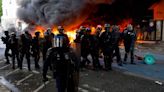 Moment tear gas and smoke bombs fired at protestors in Paris