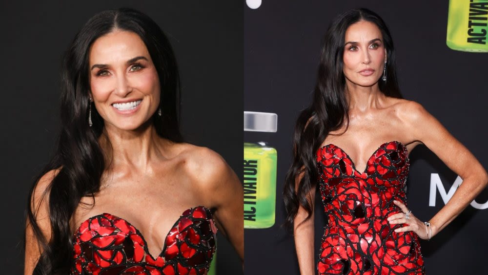 Demi Moore Transforms Into Living Art in ‘Stained Glass’ Oscar de la Renta Dress at ‘The Substance’ Los Angeles Premiere