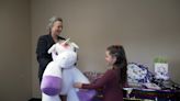 Girl presented with unicorn license on 7th birthday after handwritten request